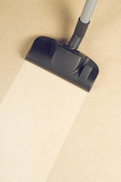 Professional cleaning services vacuuming an office carpet.