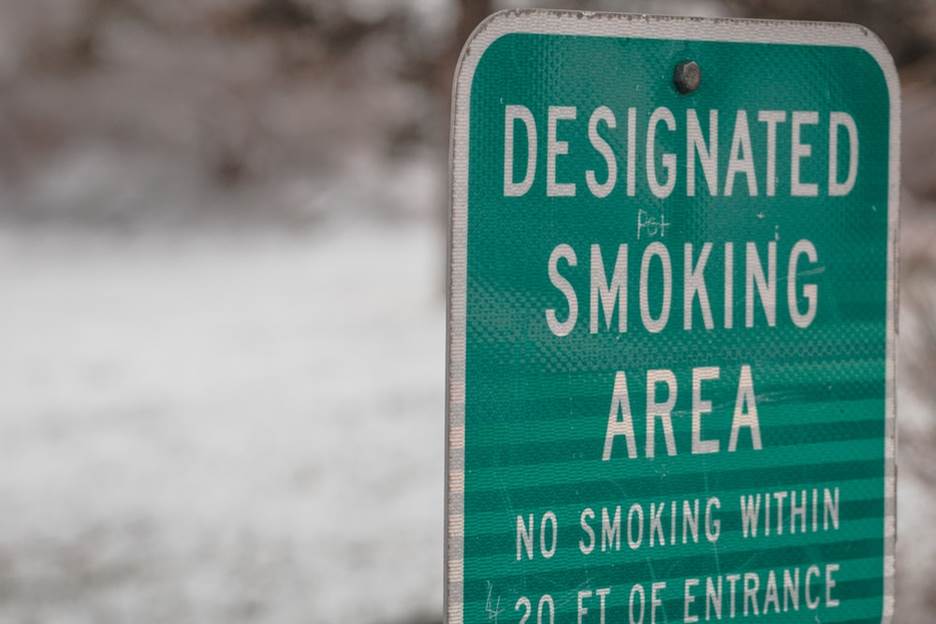 Sign for a separate smoking area 