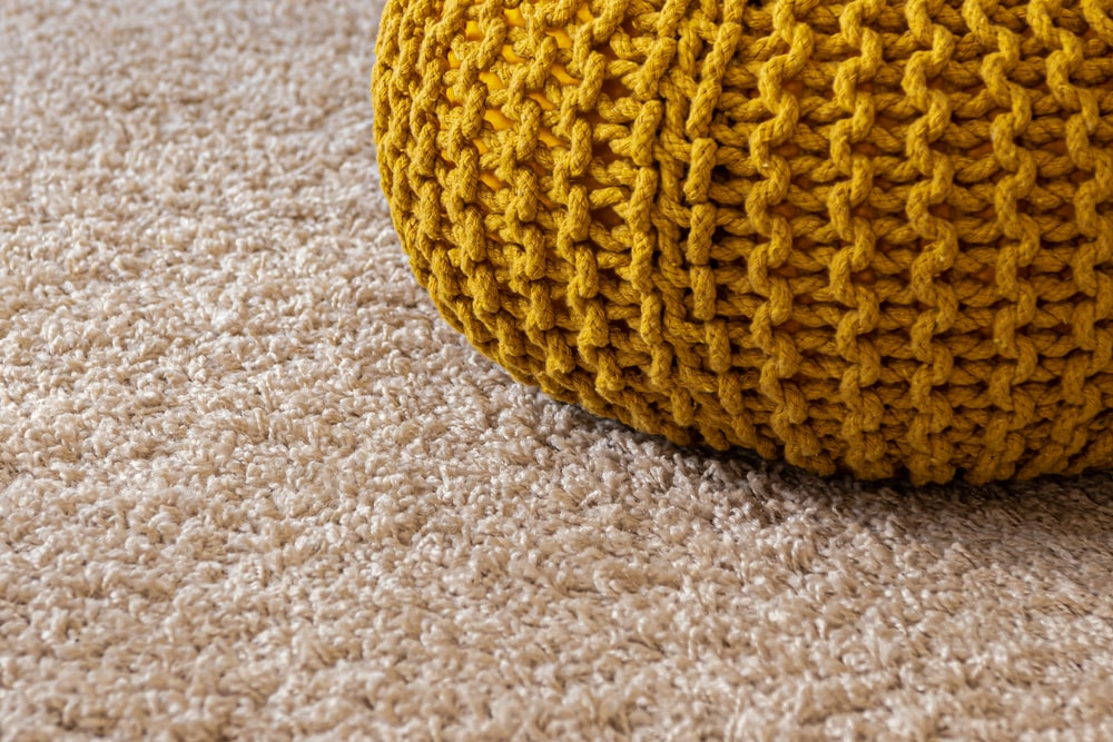 A carpet after hot water extraction