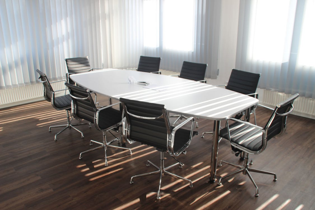 A clutter-free conference room