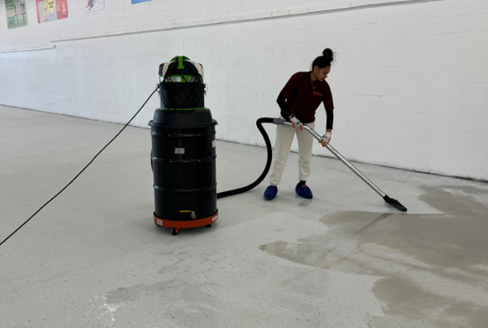 Professional cleaning with industrial equipment.