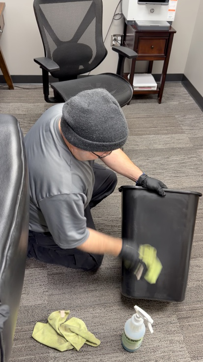 Professional commercial cleaning staff